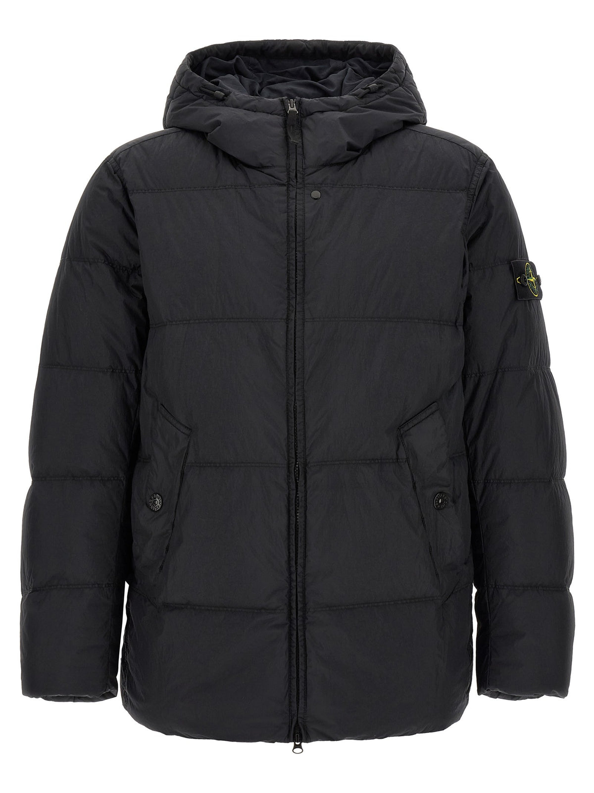 Stone Island Ruffled Effect Down Jacket Blue