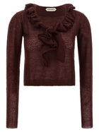 Alberta Ferretti Ruffled Sweater Red
