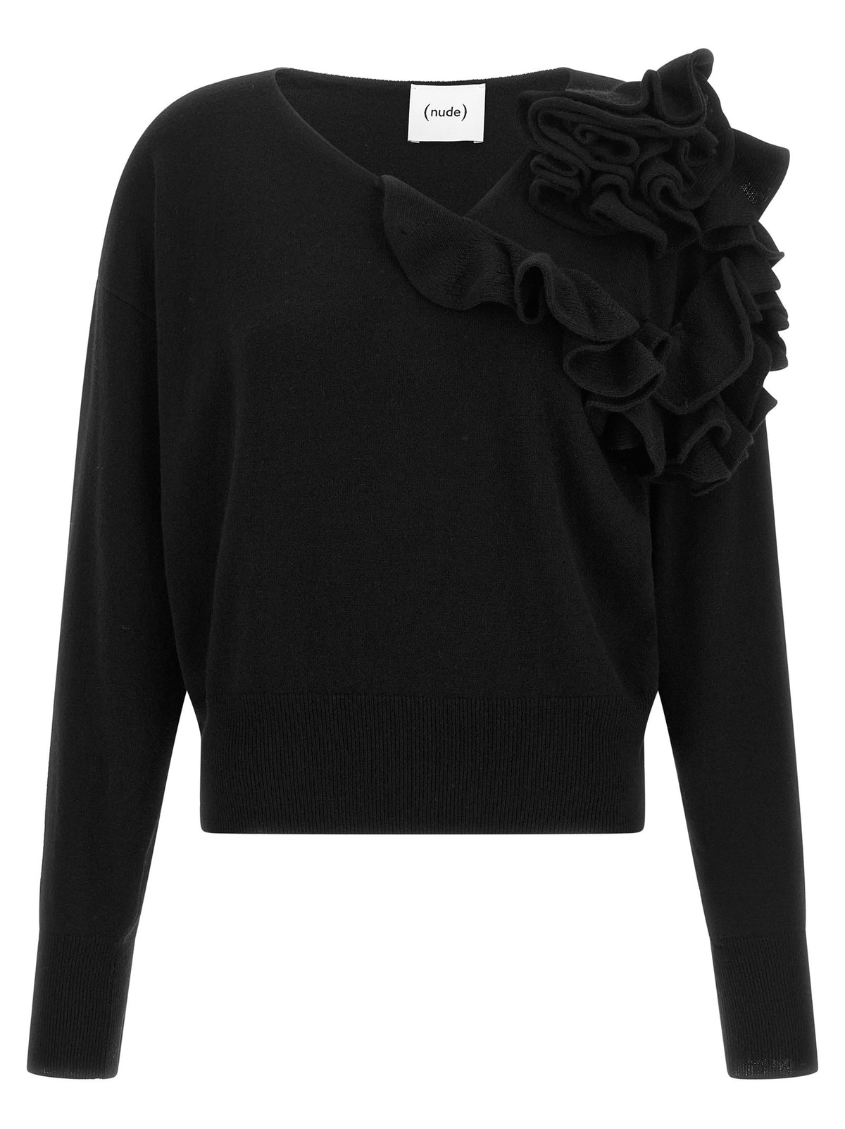 Nude Lucy Ruffled Sweater Black
