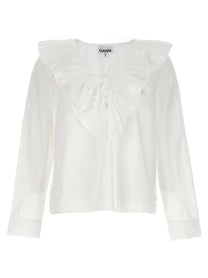 Ganni Ruffles Shirt White