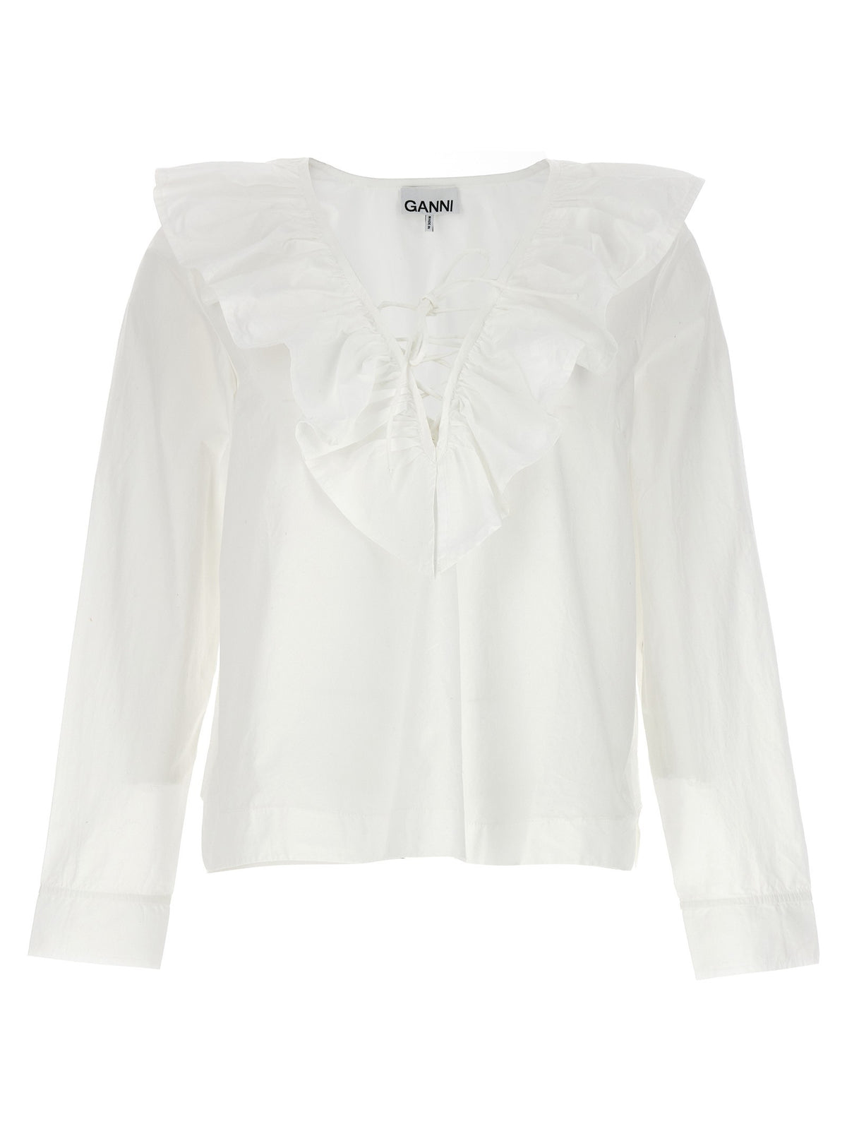 Ganni Ruffles Shirt White