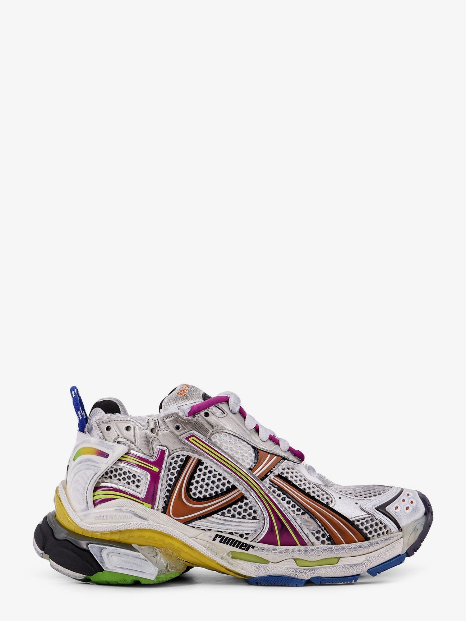 Balenciaga Women's Runner Low Top Mesh Sneakers Gold
