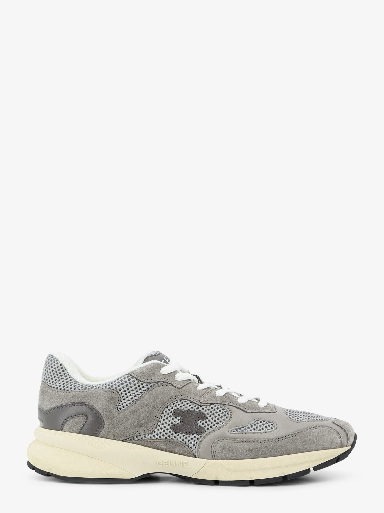 Celine Men's Runner Mesh and Suede Sneakers White