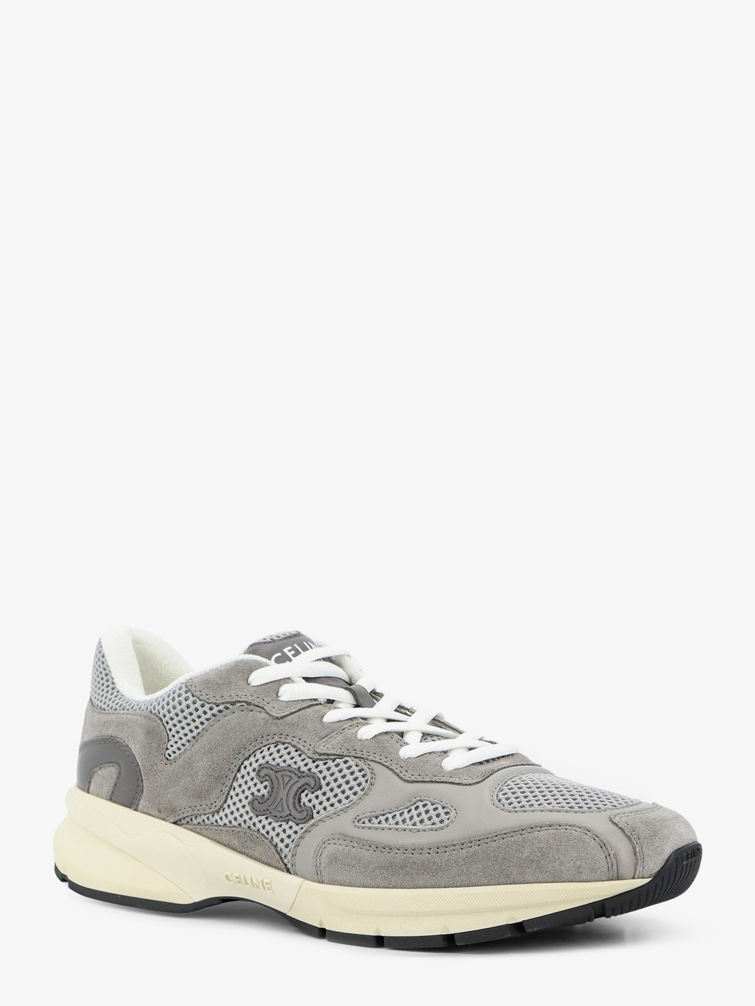Celine Men's Runner Mesh and Suede Sneakers White