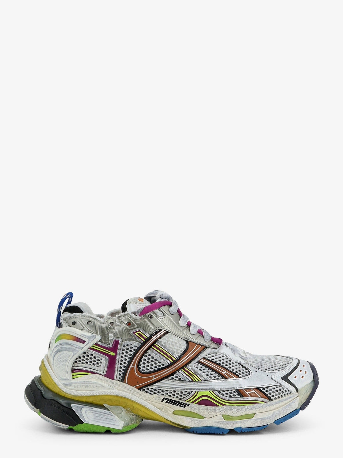 Balenciaga Men's Runner Sneakers in Mesh and Nylon Multicolor