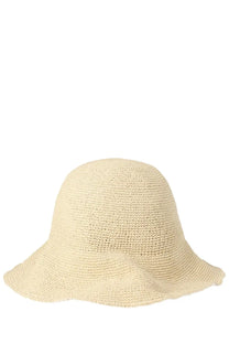 Ruslan Baginskiy women’s beige woven straw bucket hat with wide gently curved brim for sun protection