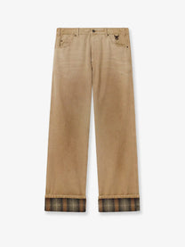 Golden Goose Men's Russel Panama Vintage Cotton Trousers CARTOUCHE
