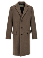 Dries Van Noten Rustic Wool Coat Brown