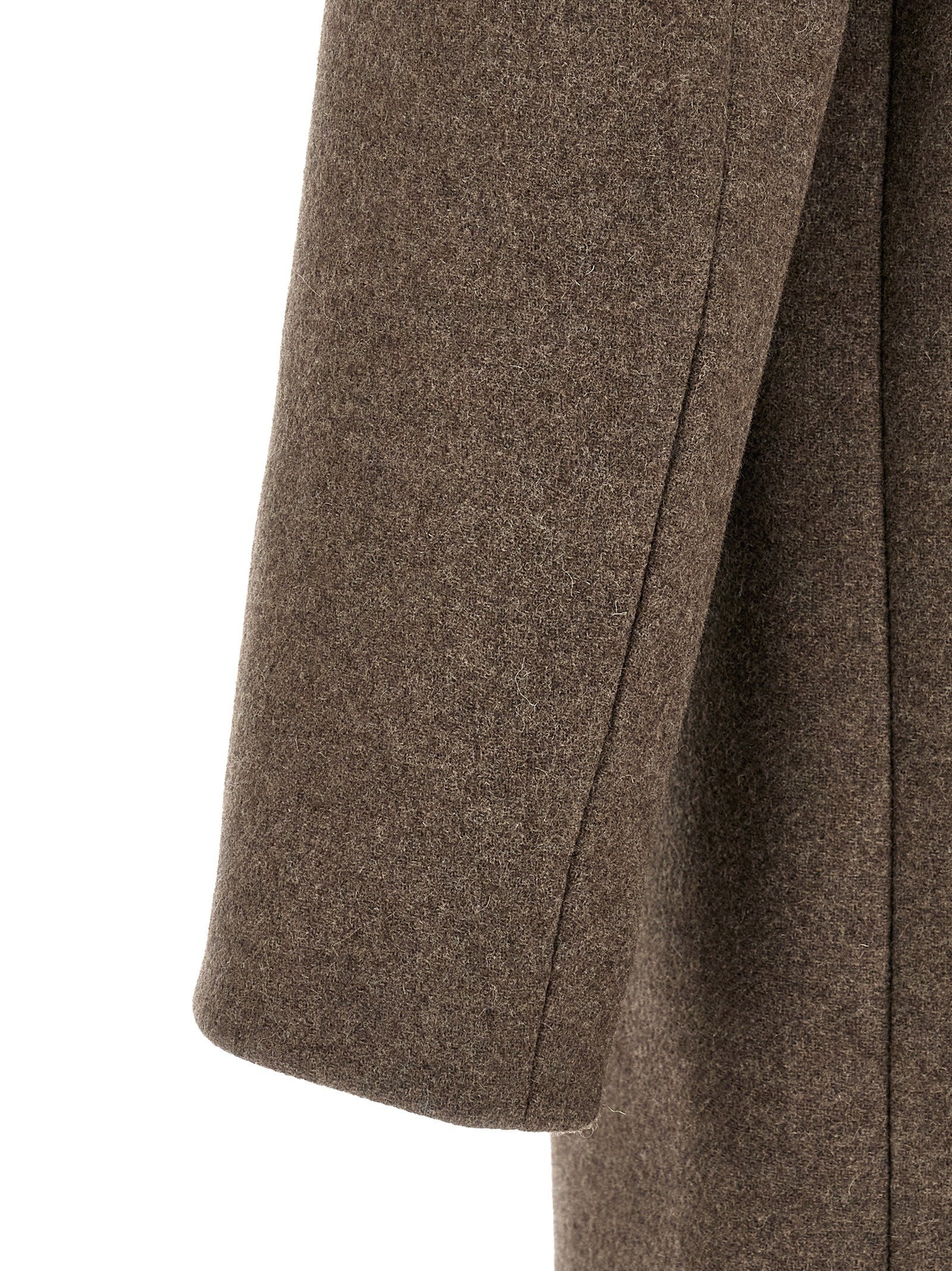 Dries Van Noten Rustic Wool Coat Brown
