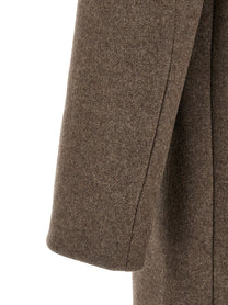 Dries Van Noten Rustic Wool Coat Brown