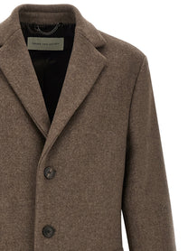Dries Van Noten Rustic Wool Coat Brown