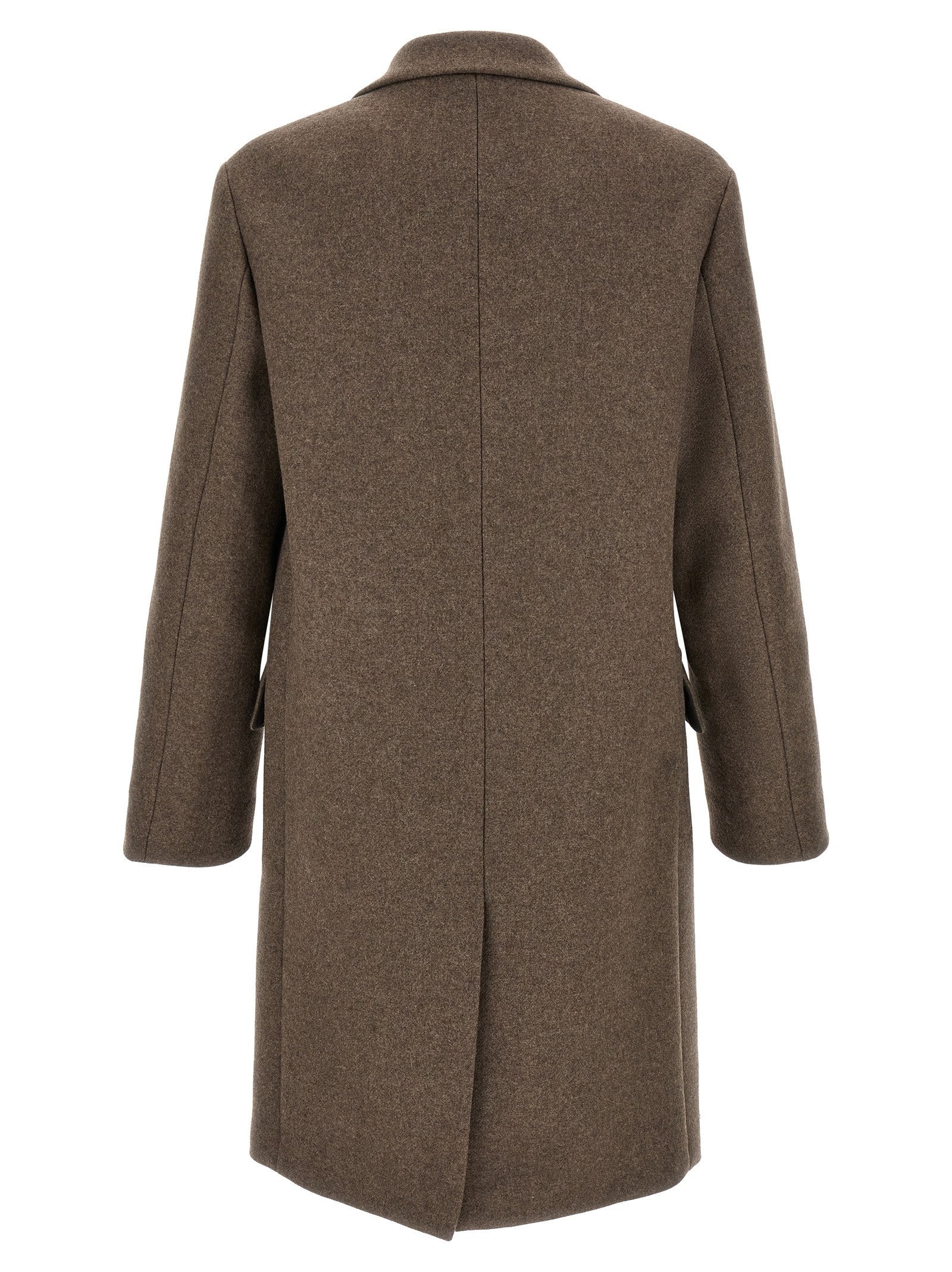 Dries Van Noten Rustic Wool Coat Brown