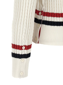 Thom Browne Rwb Intarsia Sweater White