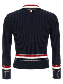 Thom Browne Rwb Intarsia Sweater Blue