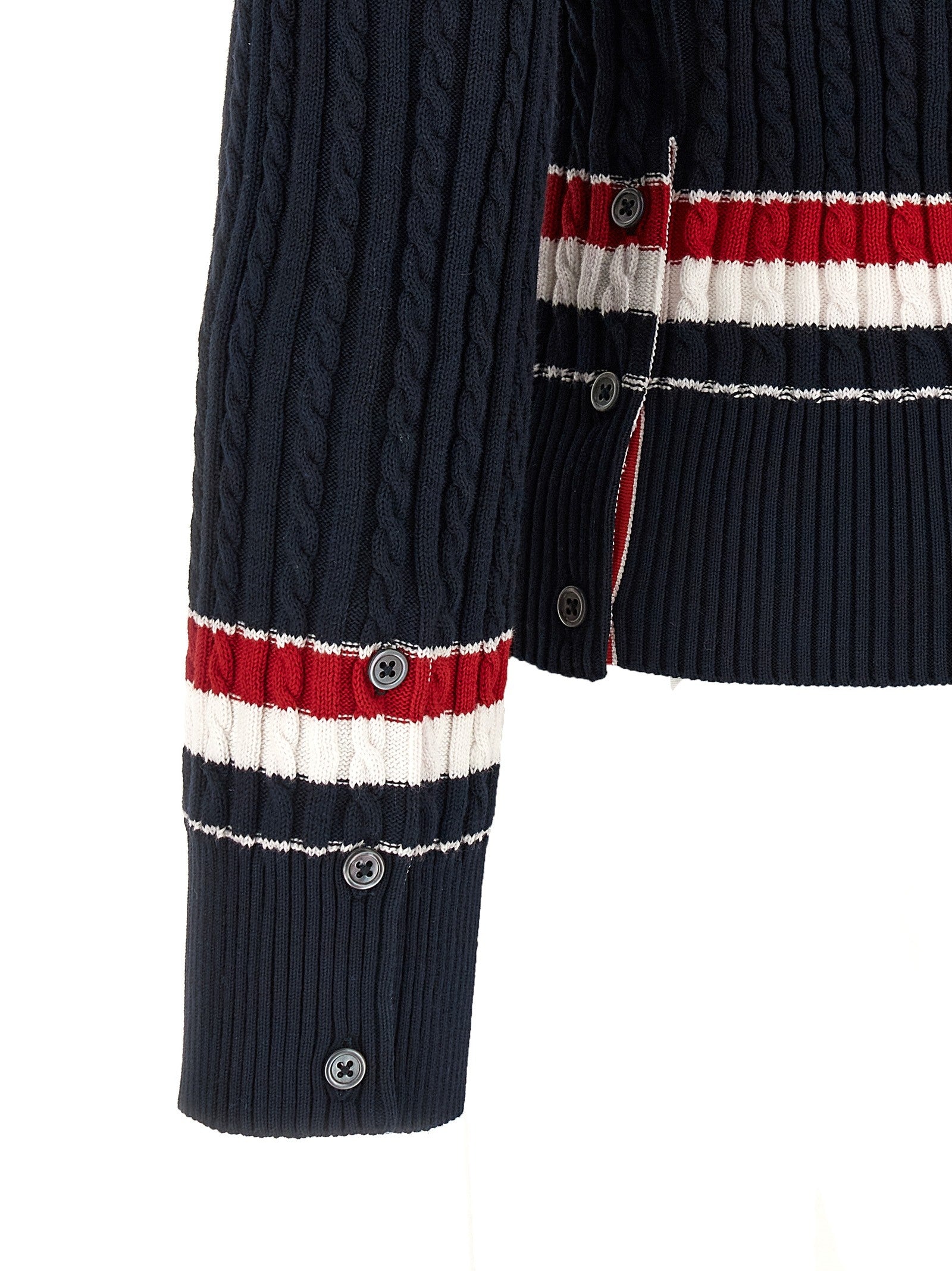 Thom Browne Rwb Intarsia Sweater Blue
