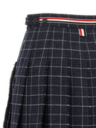 Thom Browne Rwb Pleated Tweed Skirt Blue, view 4
