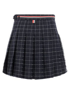 Thom Browne Rwb Pleated Tweed Skirt Blue, view 2