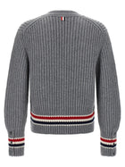 Thom Browne Rwb Tape Cardigan Grey, view 2