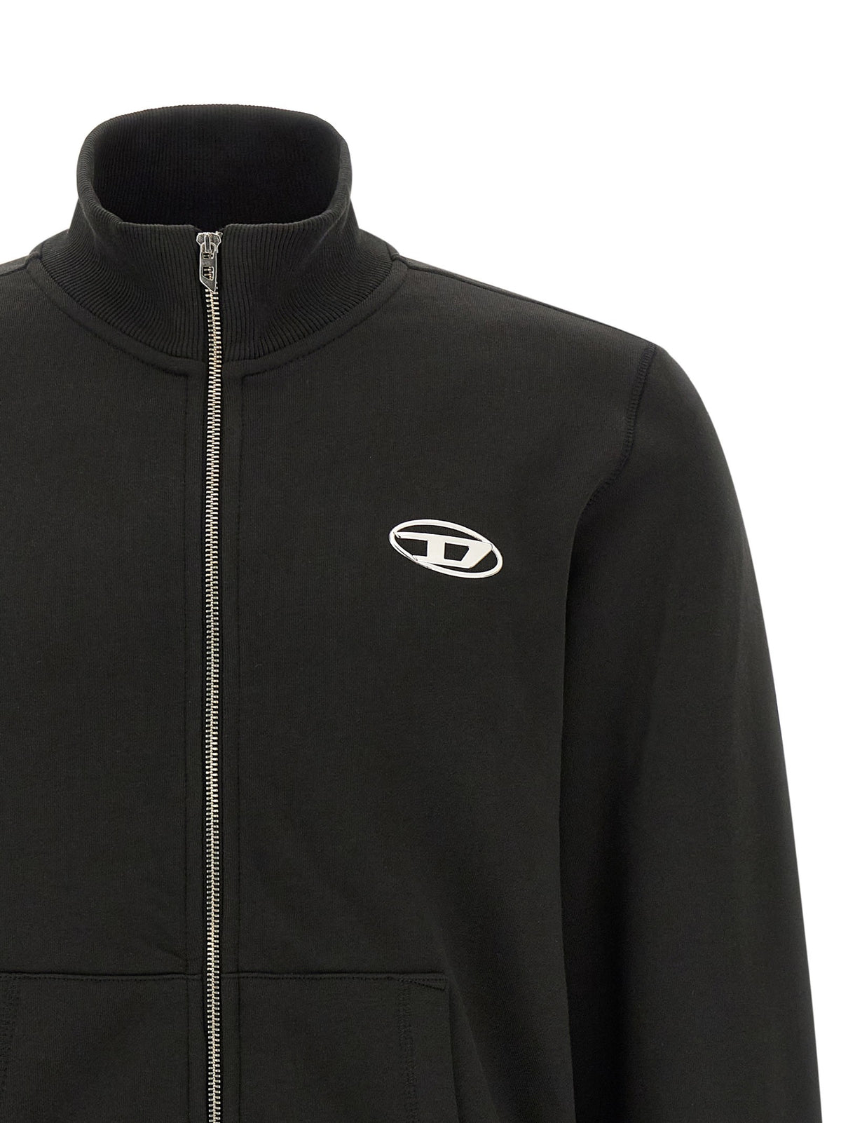 Diesel Ginn Zip Iod Sweatshirt Black, view 3