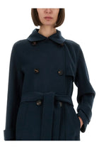 S MAX MARA Women's Double Breasted Coat Sem Blue, view 4