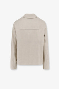 S max mara women’s smmdattero beige linen and cotton blazer with subtle woven pattern and structured collar