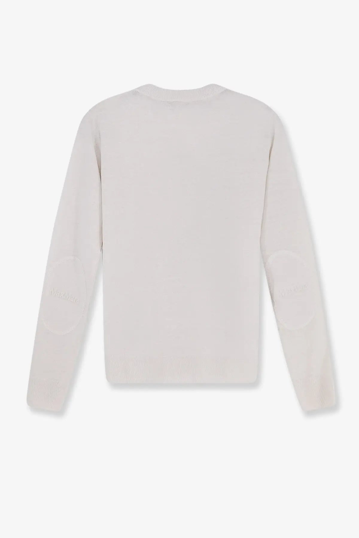 A soft off-white linen crew neck sweater with long sleeves from S Max Mara women’s smmfervore collection