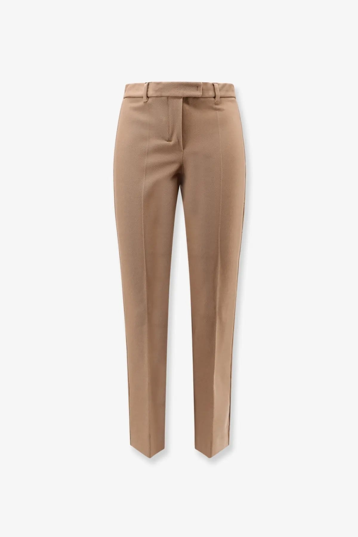 Beige tailored trousers with a sleek straight-leg cut and subtle side seam detailing from s max mara cotton blend
