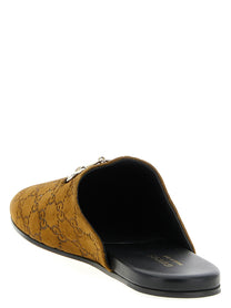 Gucci Sabot Suede Horsebit Brown