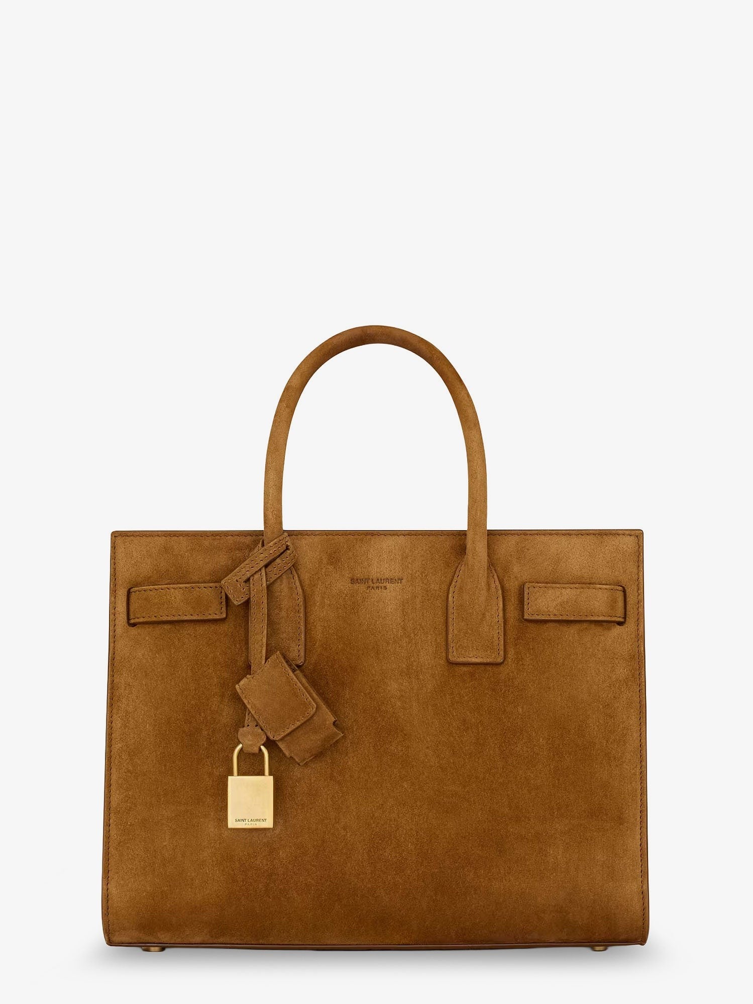 Saint Laurent Women's Sac De Jour Baby Suede Handbag Orange