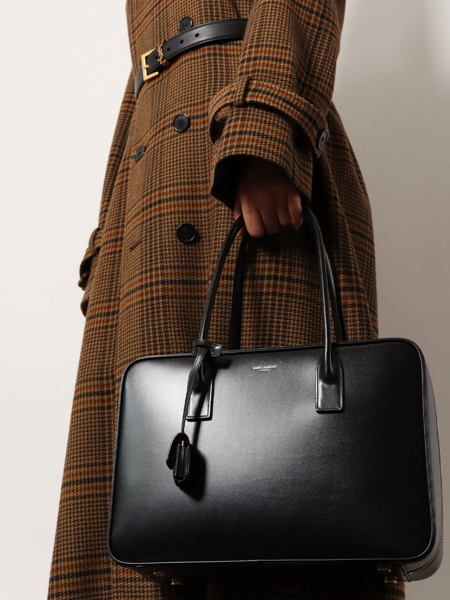 Saint Laurent Women's Sac De Jour in Box Shoulder Bag Black