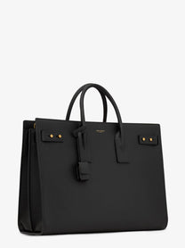 Saint Laurent Men's Sac De Jour Large Leather Shoulder Bag Black