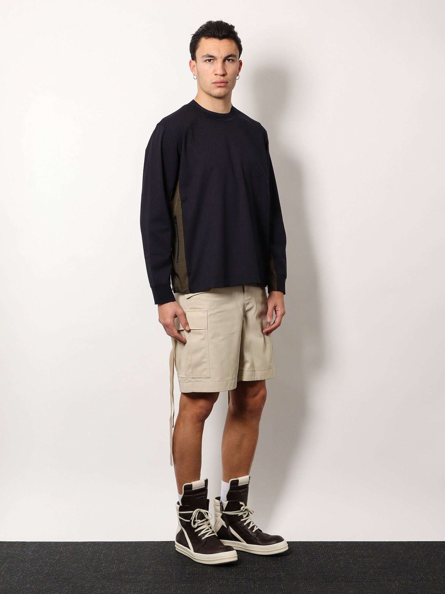 SACAI - Sacai Cotton T Shirt With Nylon Insert - Men’s Tops
