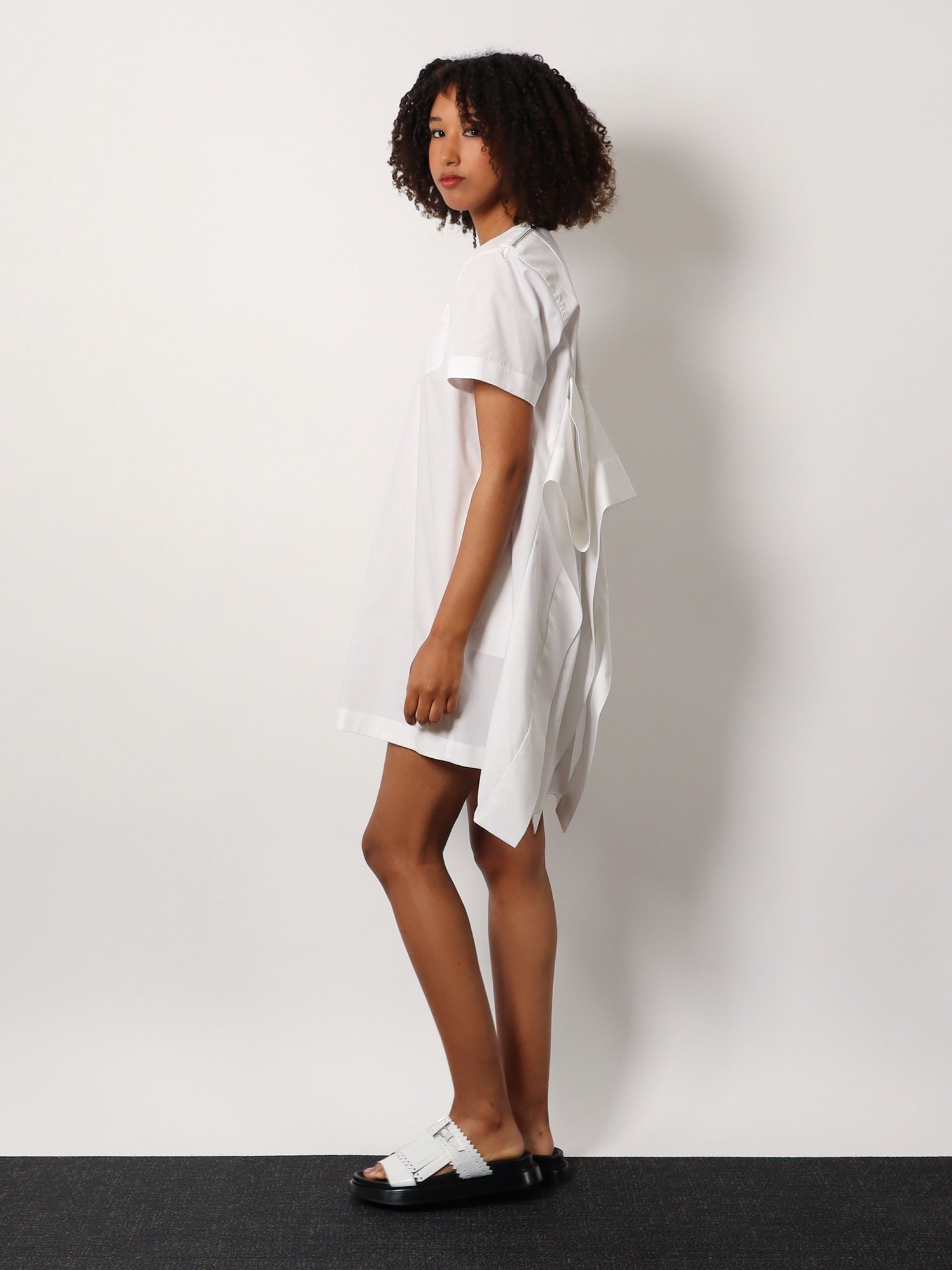 SACAI - Sacai Dress With Draped Cotton Inserts On The Back - Women’s Clothing