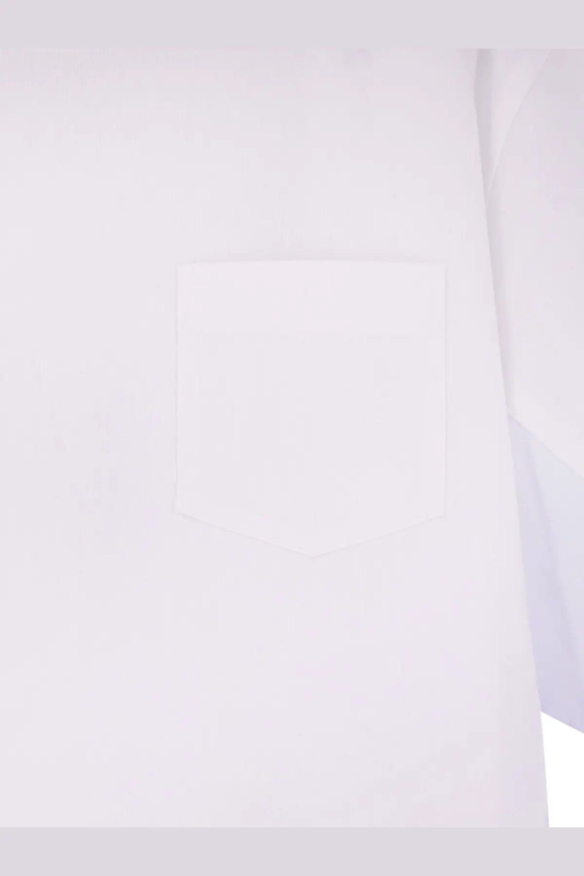 White cotton shirt pocket detail on sacai men’s cotton shirt white showcasing fabric texture and stitching