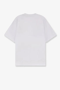 White sacai men’s cotton t-shirt with relaxed fit and simple crew neckline