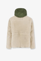 Sacai Men's Eco Shearling and Nylon Jacket White, view 2