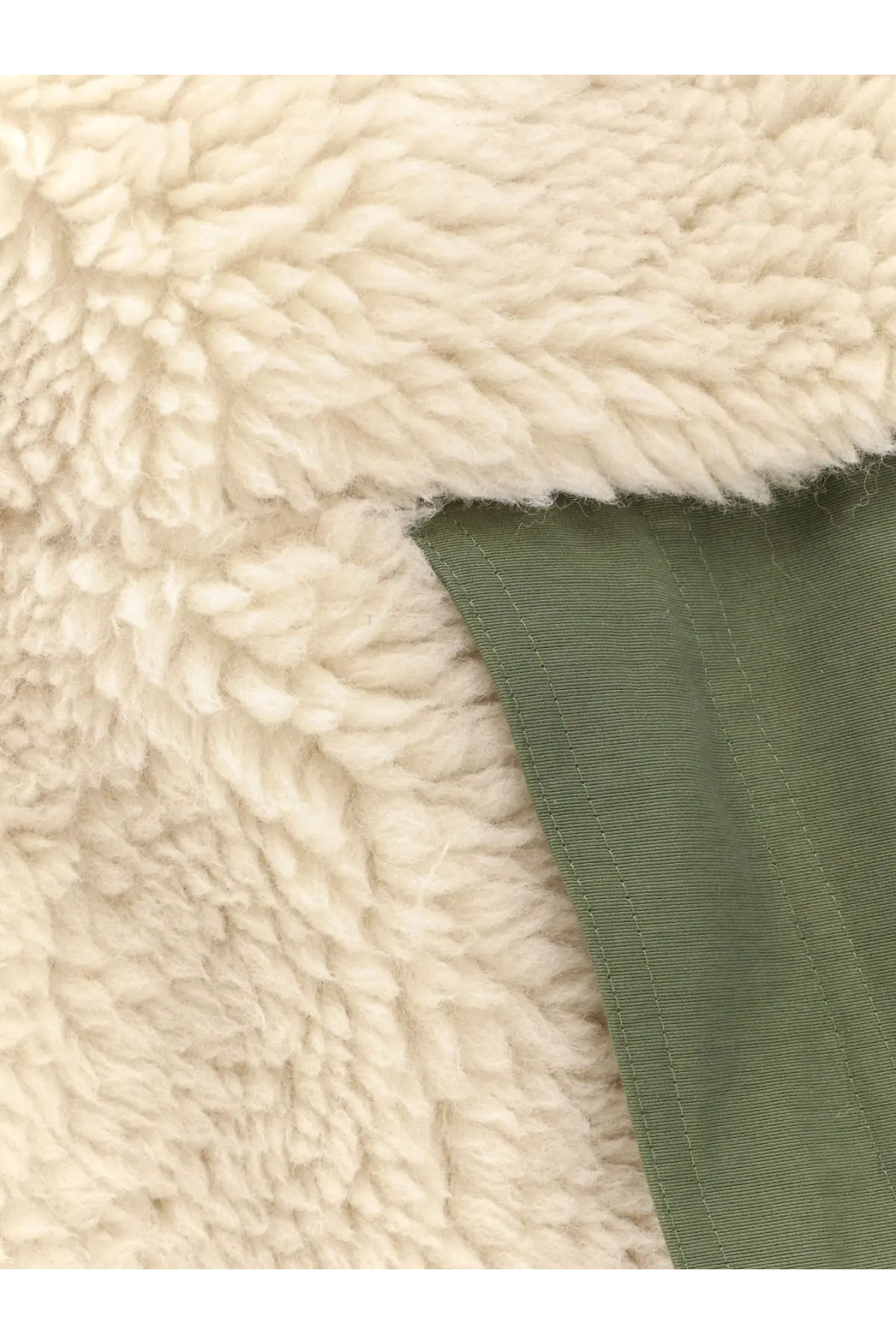 Sacai Men's Eco Shearling and Nylon Jacket White, view 3