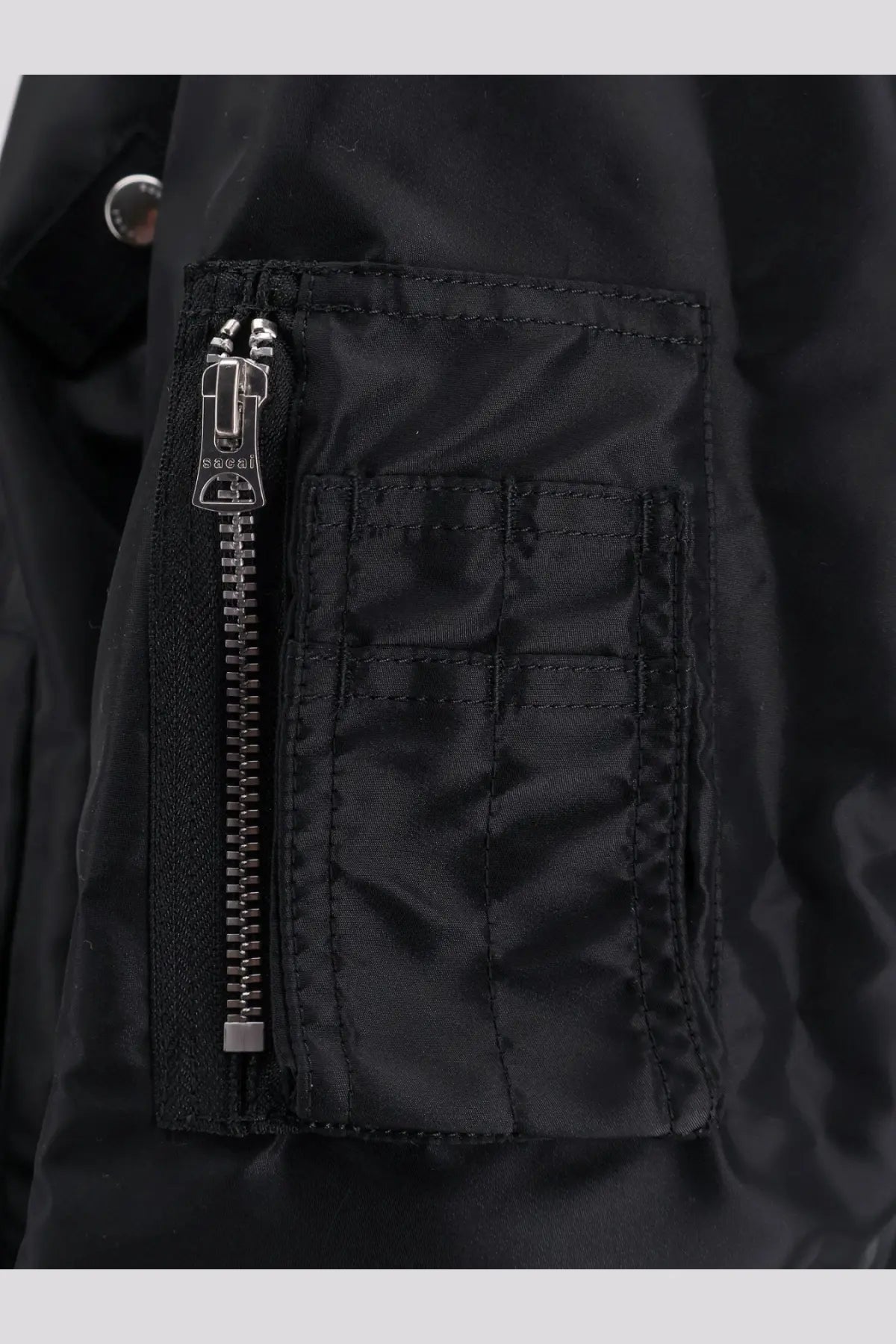 Sacai Men's Nylon Bomber Jacket Black, view 5