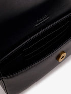 Pinko Women's Saddle Flat Leather Crossbody Bag Black