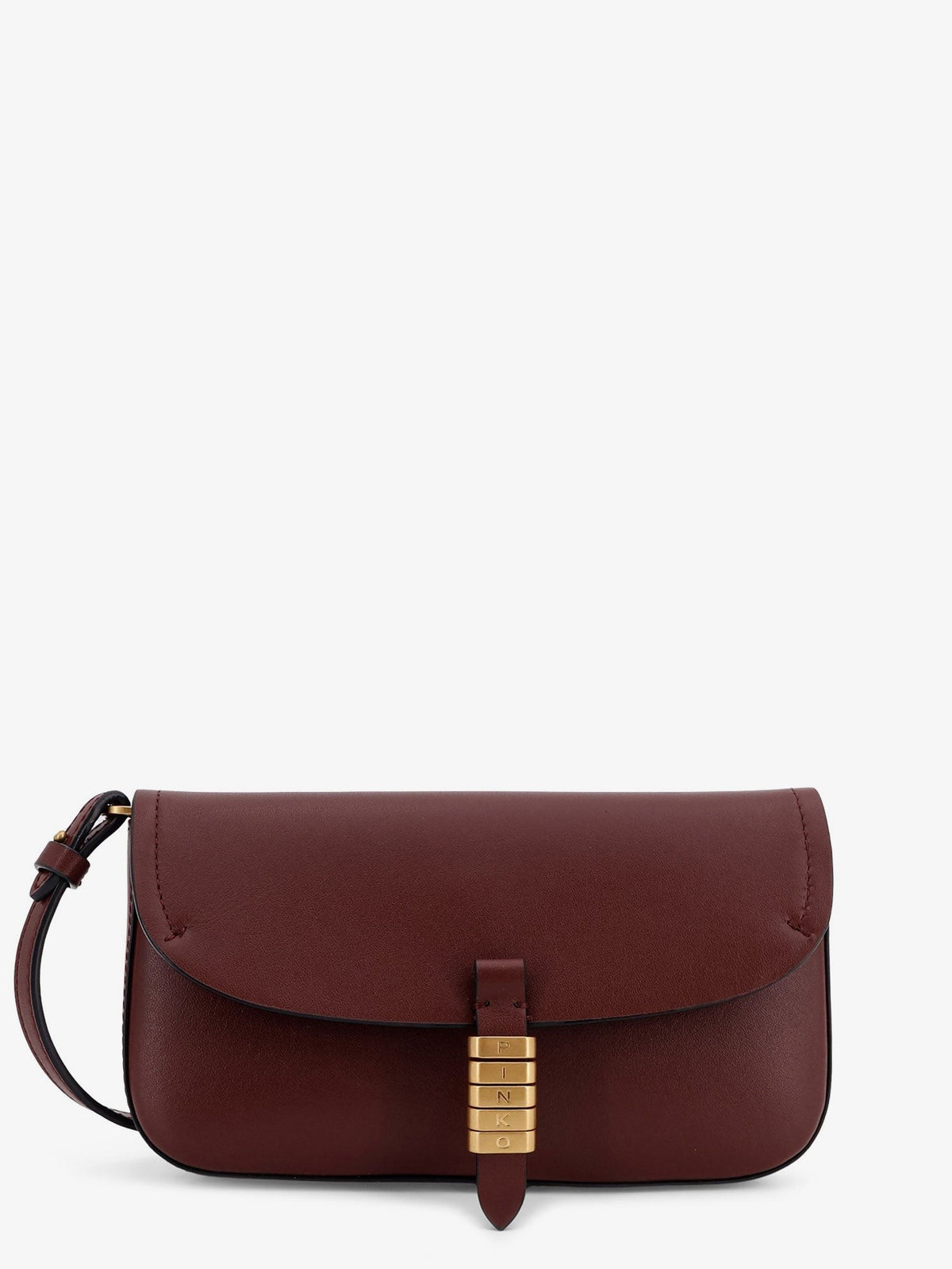 Pinko Women's Saddle Flat Leather Crossbody Bag Red