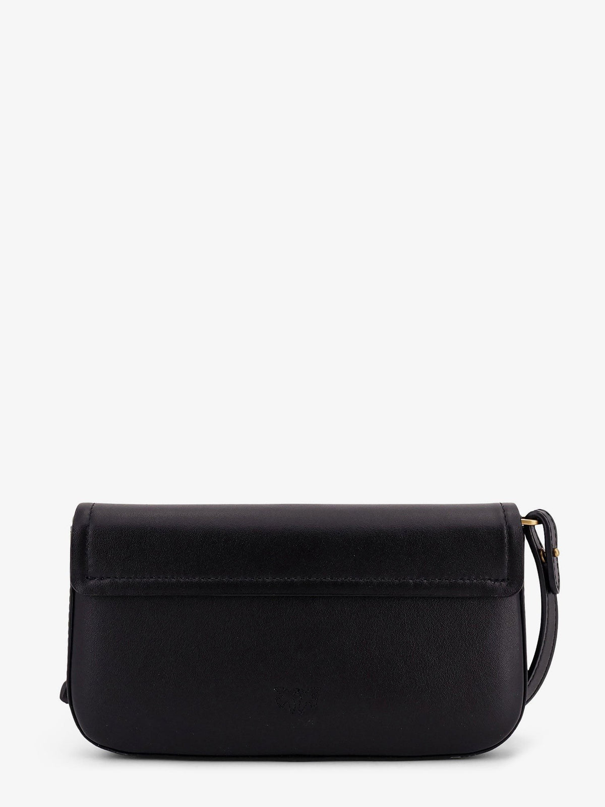 Pinko Women's Saddle Flat Leather Crossbody Bag Black