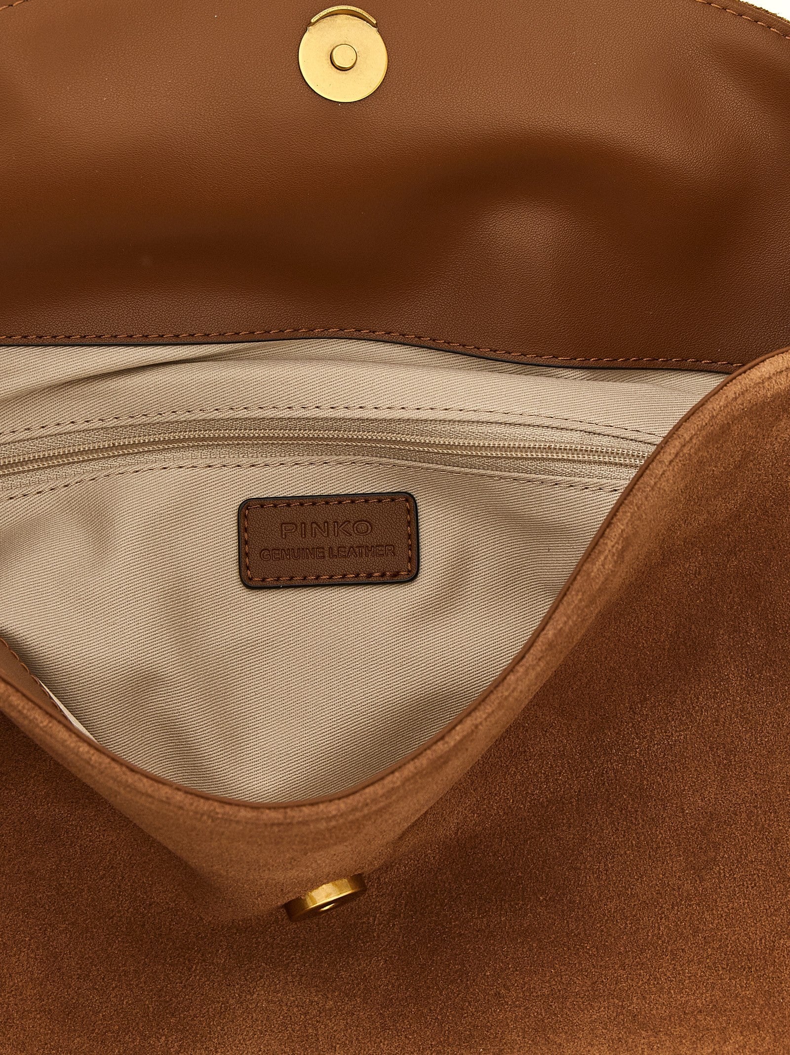 Pinko Saddle Horizontal Shoulder Bag Brown