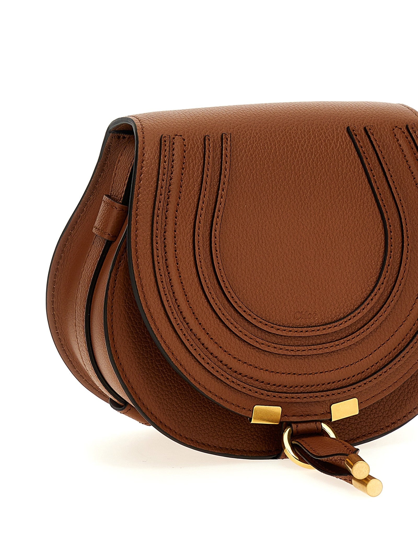 Chloé Saddle Marcie Small Crossbody Bag Brown