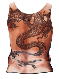 Jean Paul Gaultier Women's Safe Sex Tatoo Print Top Multicolor