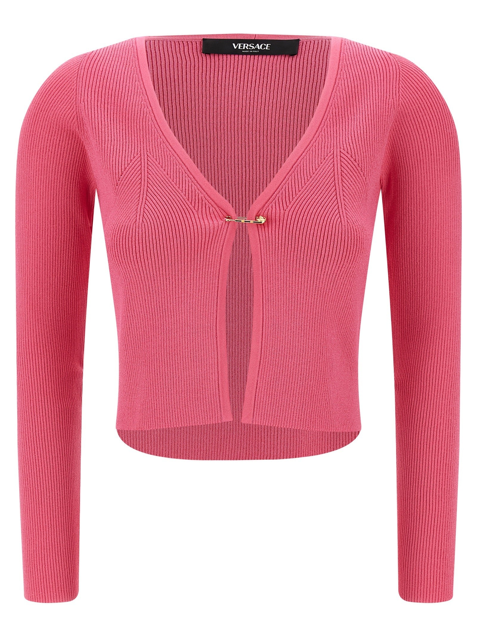 Versace Safety Pin Cardigan Pink