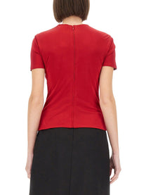Versace Women's Safety Pin Curled Top Red