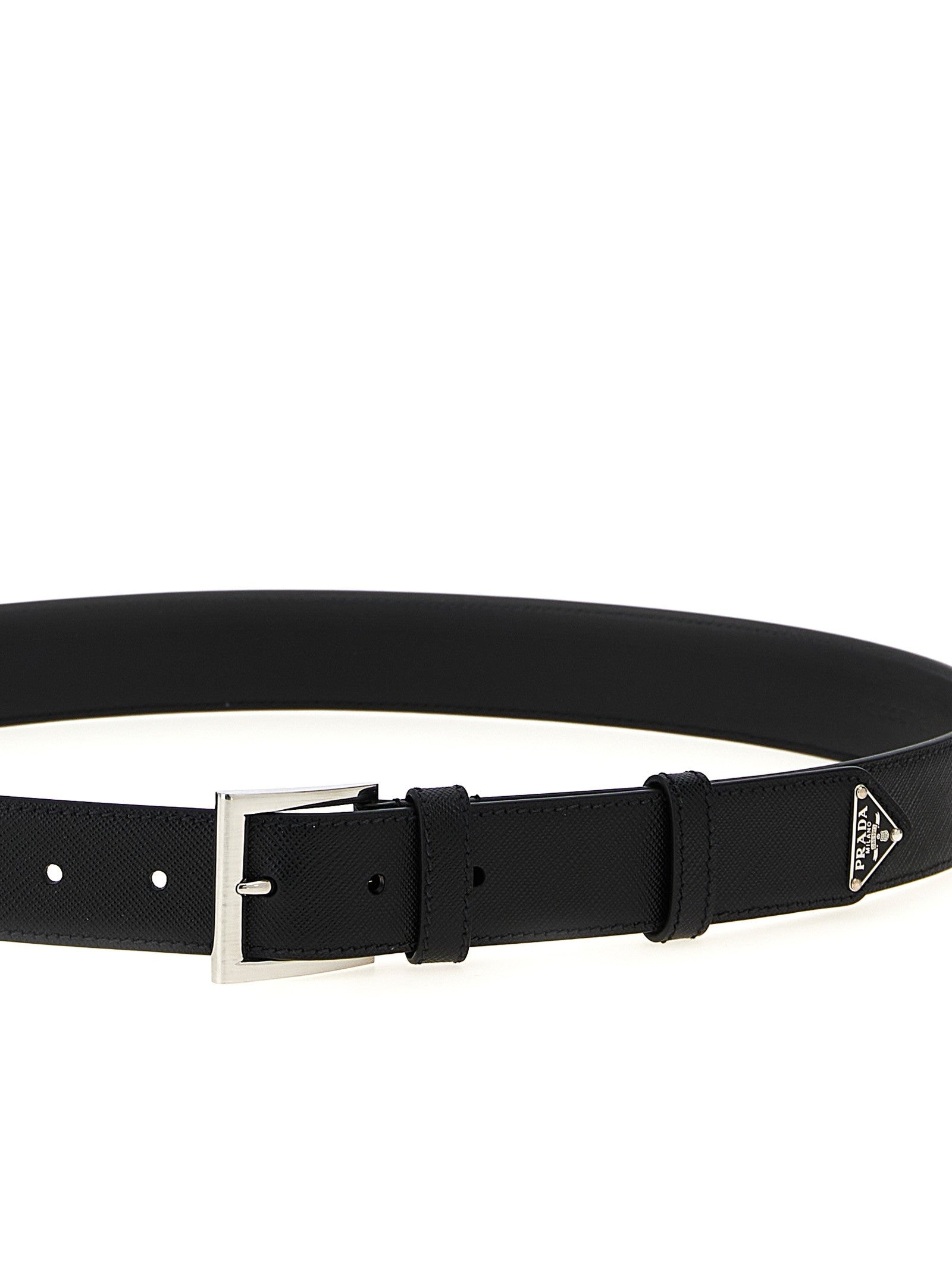 PRADA Saffiano Leather Belt Black