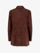 ARMA Women's Safia Suede Blazer Brown, view 2