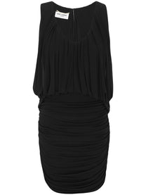 Saint Laurent - Saint Laurent Sleeveless Draped Minidress - Dresses