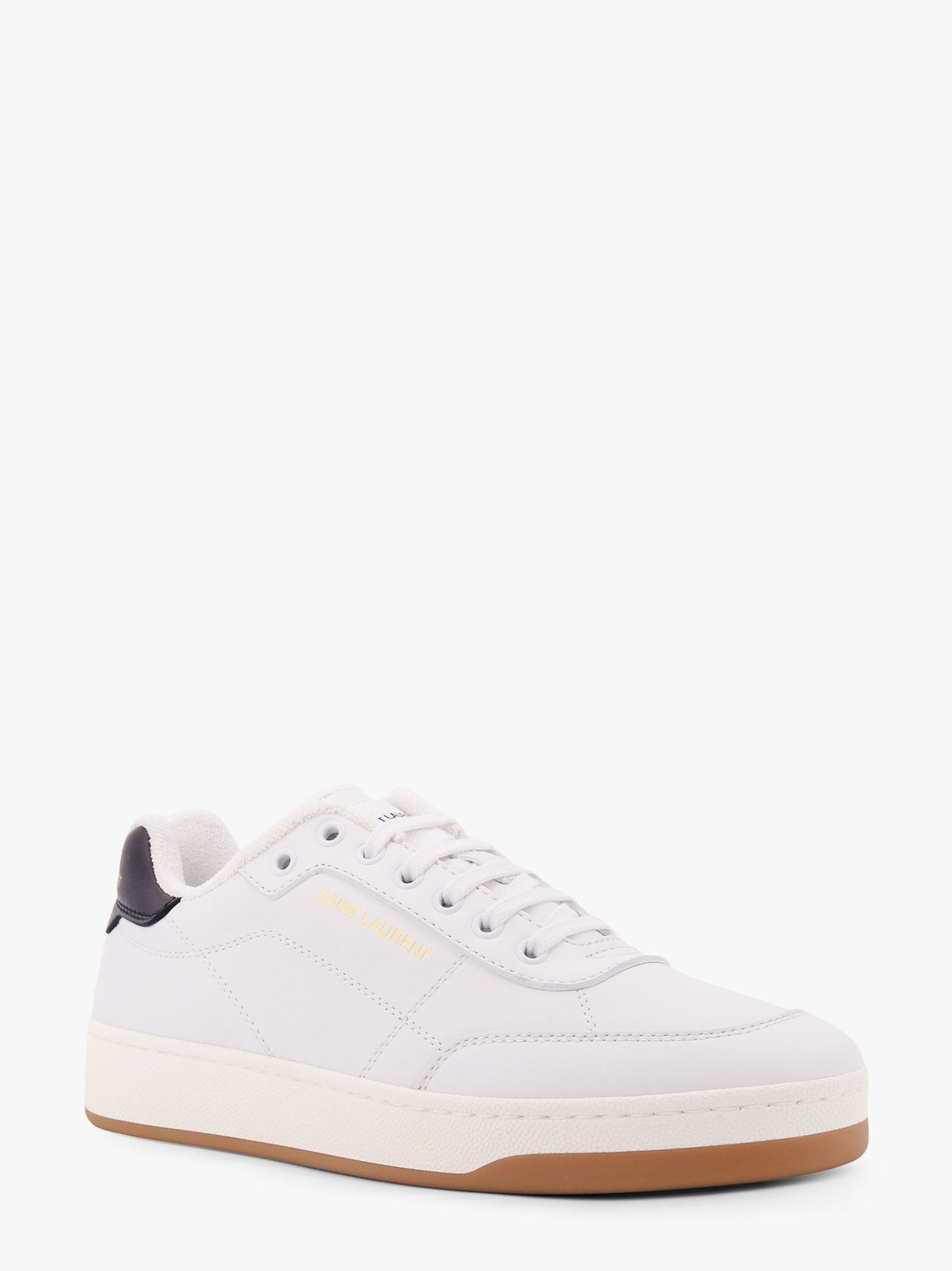 Saint Laurent - Saint Laurent Sl/61 Leather Sneakers With Logo Print - Men’s Shoes